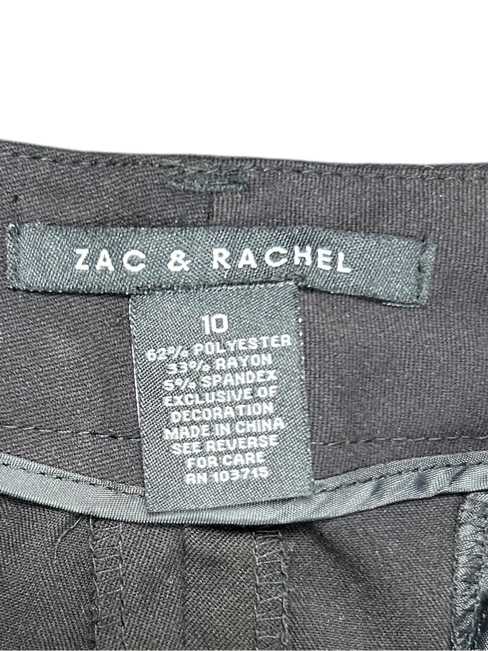 4/$20 NWT Zac & Rachel Black Slim Leg Career Dress Pants Size 10 Stretch Ankle - Picture 4 of 5